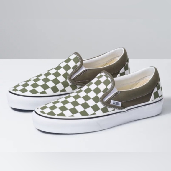 Vans Shoes - Vans Classic Slip-on Checkerboard Grape leaf/white
